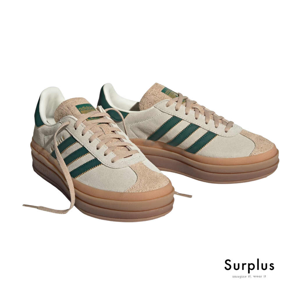 Adidas Gazelle Bold Cream White /Collegiate Green Beige Gum
