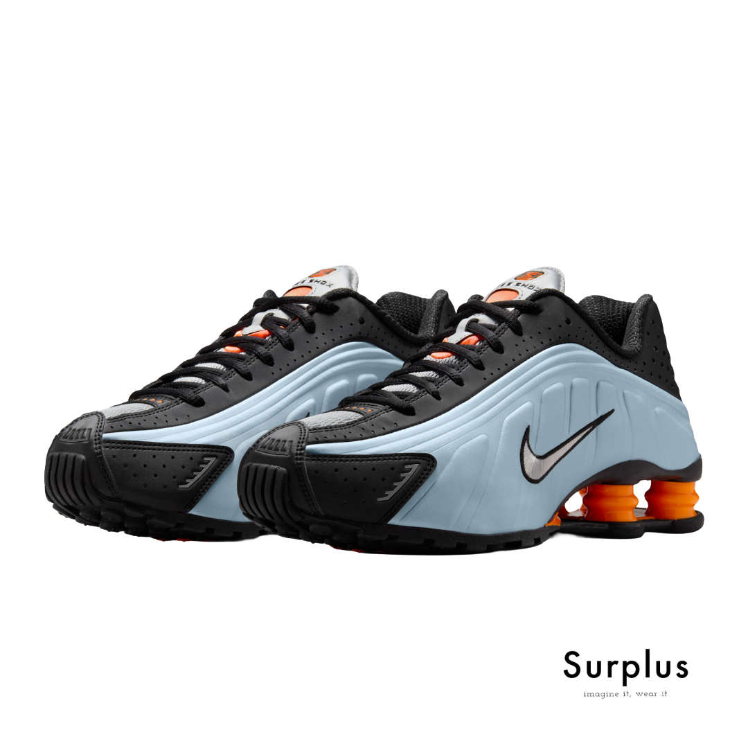 Nike Shox R4 Blue Tint /Metallic Silver/Total Orange