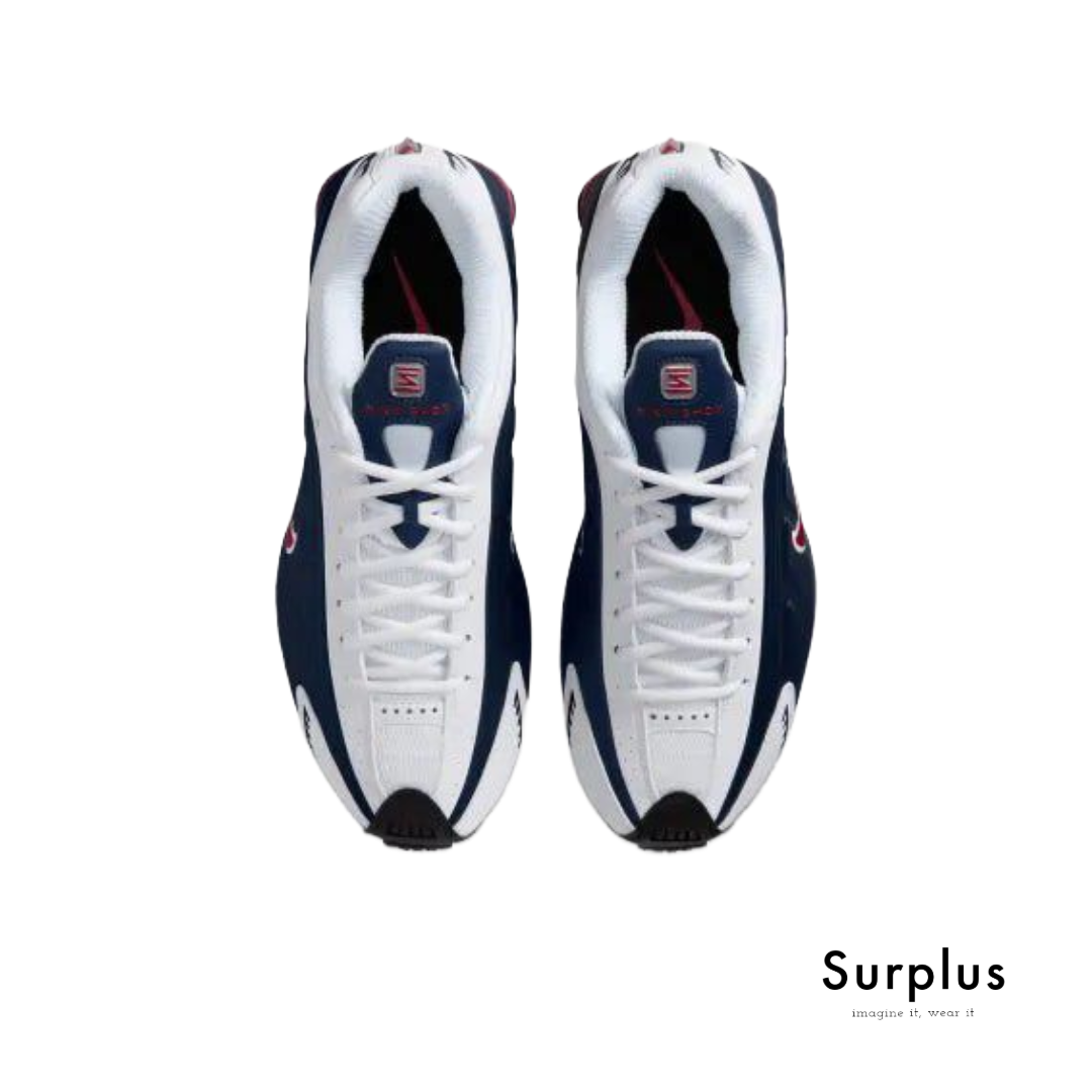Nike Shox R4 White/ Midnight Navy/ GymRed /Metallic Silver