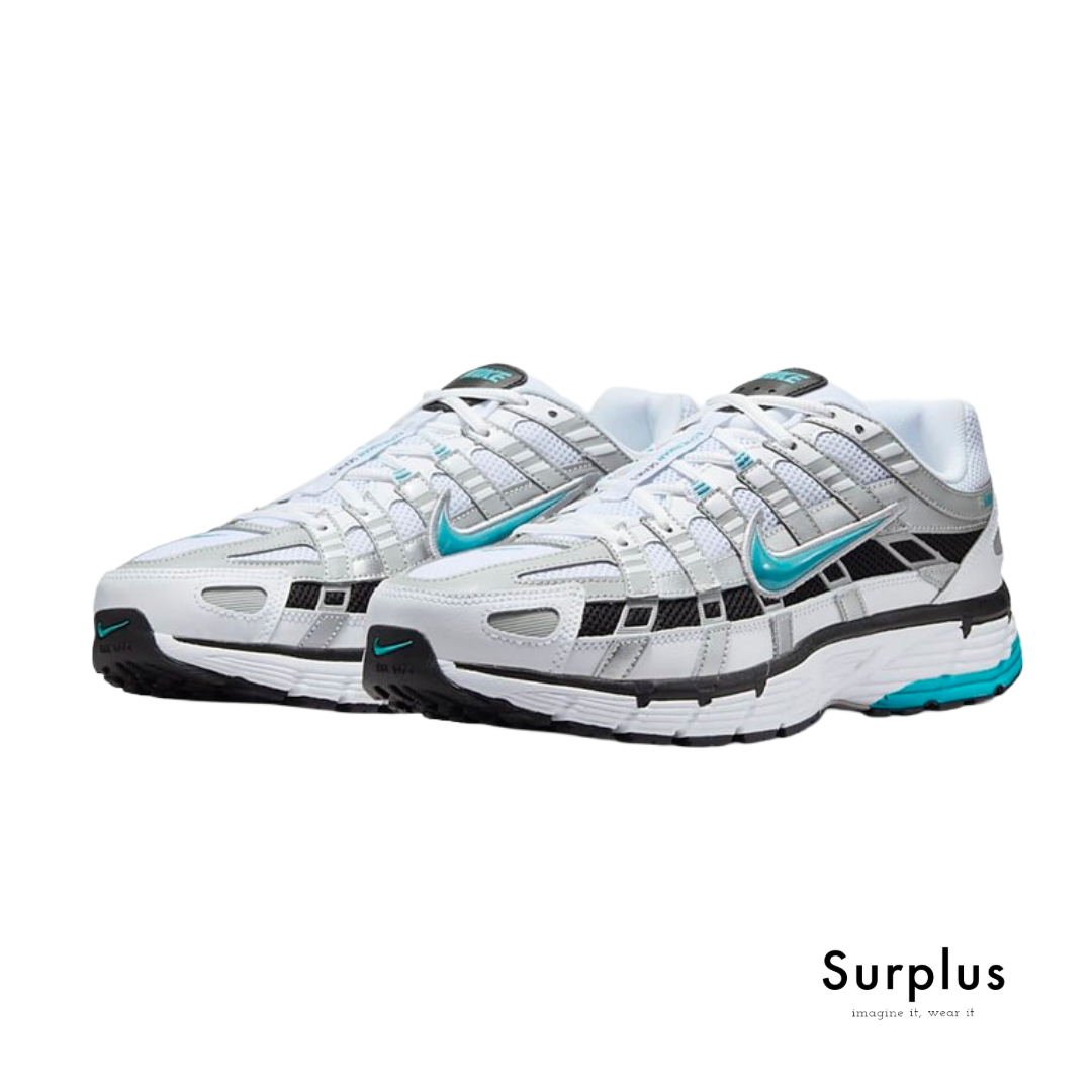 Nike P-6000 White /Metallic Silver/ Black/Dusty Cactus