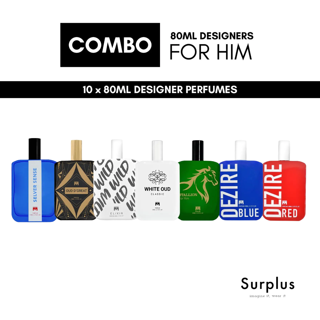 Combo For Him 10 x 80ML Designer Fragrances