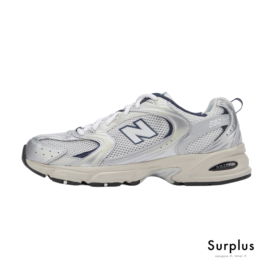 New Balance 530 White & Metallic Blue