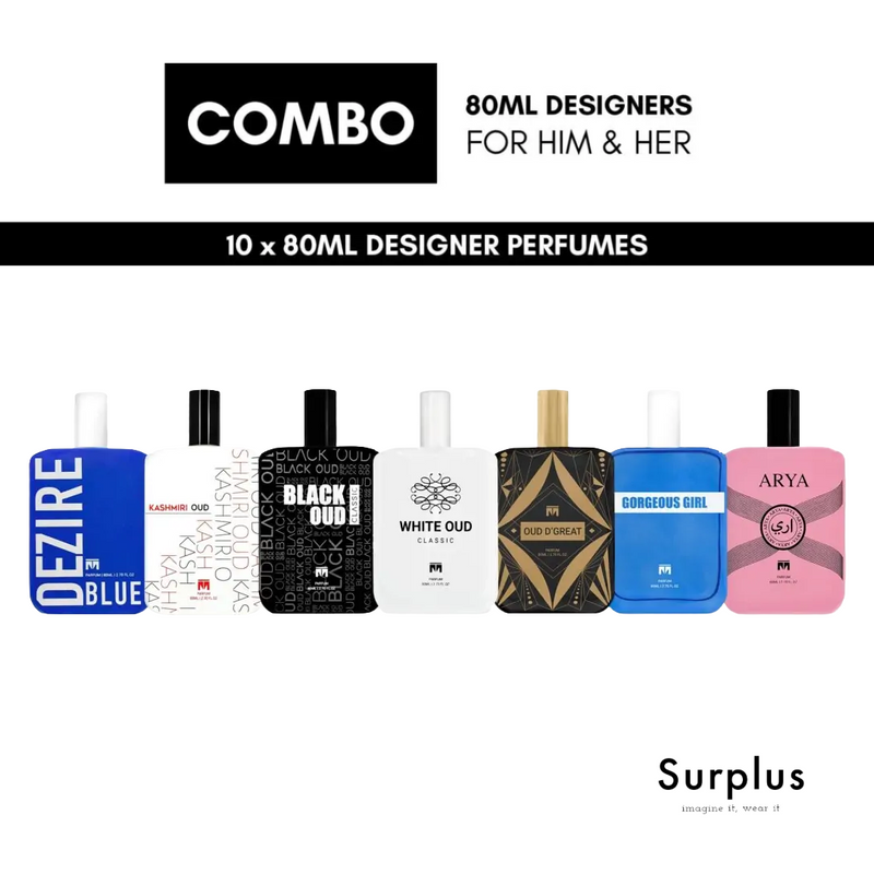 Him & Her Combo 10 x 80ml Designer Fragrances