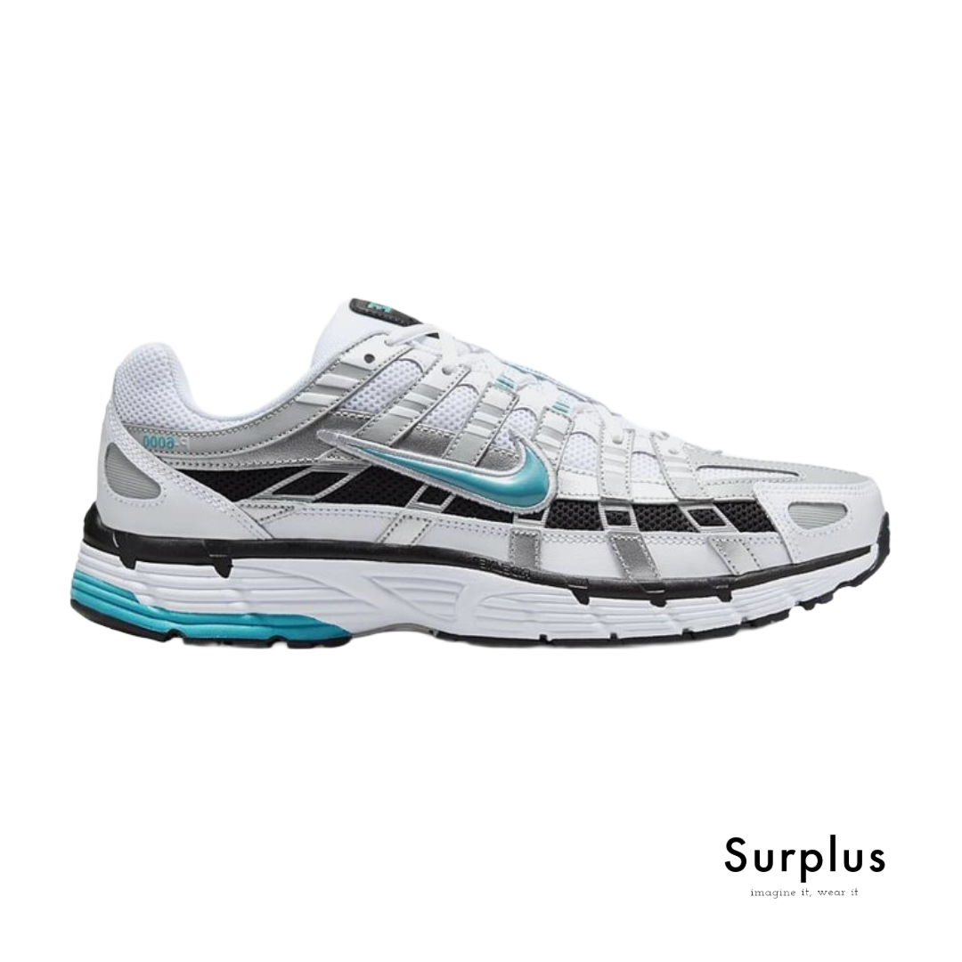 Nike P-6000 White /Metallic Silver/ Black/Dusty Cactus