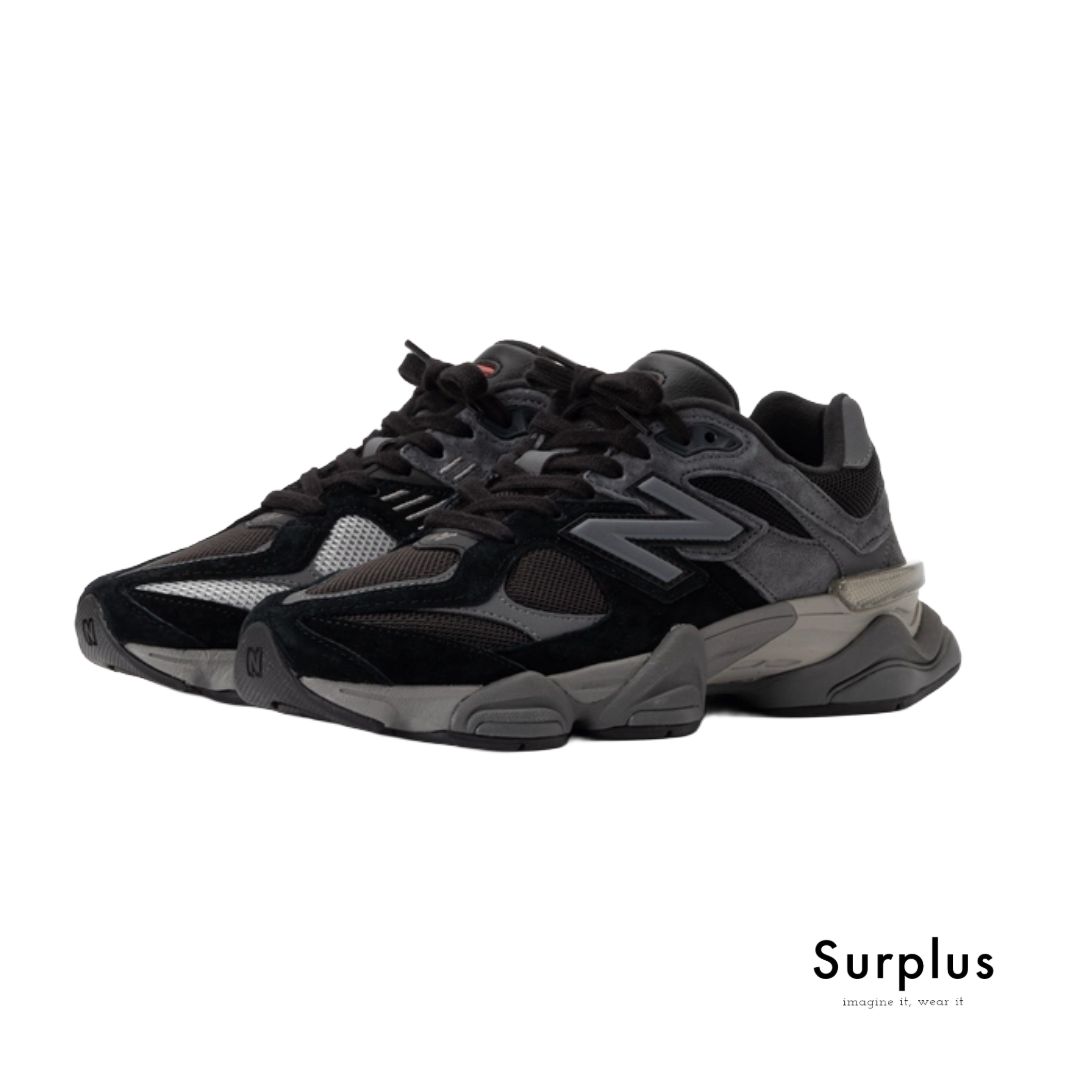 New Balance 9060 Black Casterock / Rain Cloud Suede Low Top Lace-Up