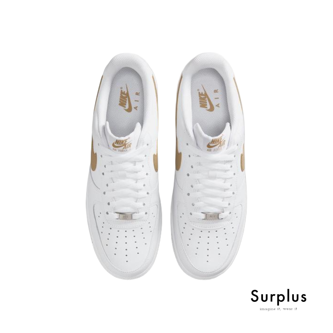 Nike Airforce 1 '07 White "Gold /Brown Swoosh"
