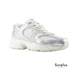 New Balance 530 White & Metallic Silver